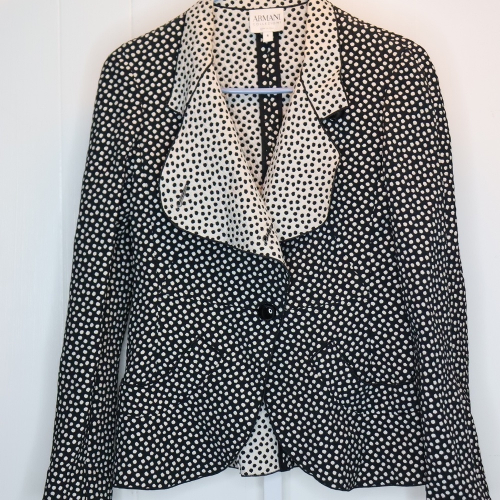 NEW-Armani Authentic Vtg Polka Dot Blazer